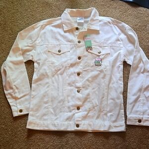 NWT Pusheen Cat Box Exclusive Boba White Button jacket shirt Medium M
